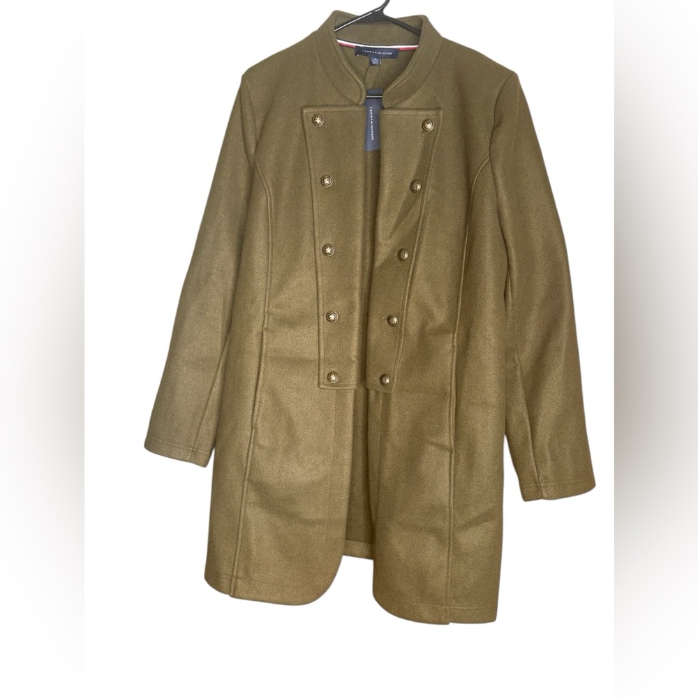 NWT Tommy Hilfger olive green overcoat